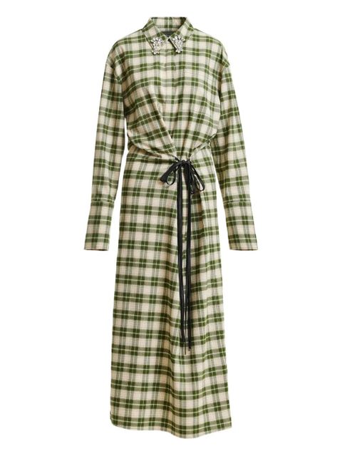 Essentiel Antwerp Jid checked dress - Green - zdjęcie produktu nr 1
