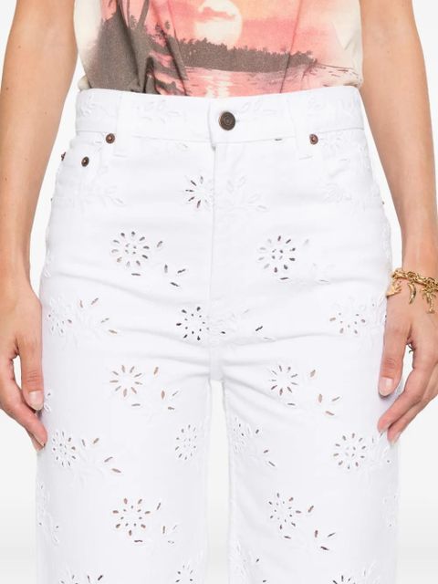 Chloé eyelet-embroidered jeans - White