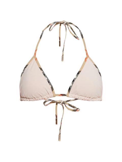 Burberry check-trim bikini top - Neutrals - zdjęcie produktu nr 1