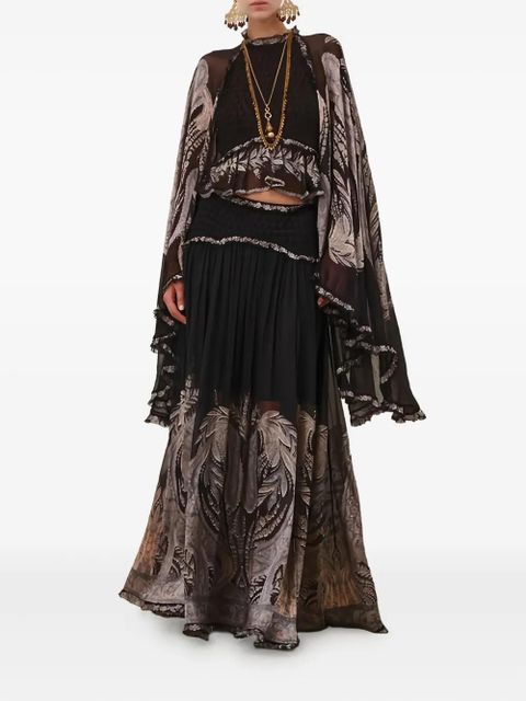 ZIMMERMANN ruffled-detail maxi skirt - Black - zdjęcie produktu nr 2