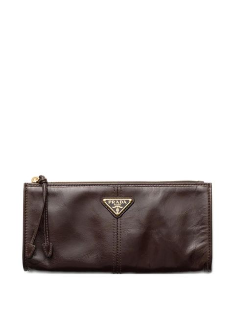 Prada leather pouch - Brown - zdjęcie produktu nr 1