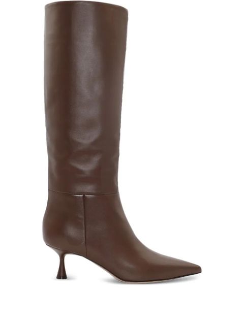 Gianvito Rossi 55mm Joyce leather pointed-toe knee-high boots - Brown - zdjęcie produktu nr 1