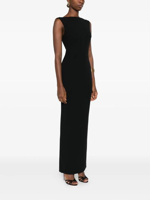 Solace London Imogen boat-neck maxi dress - Black