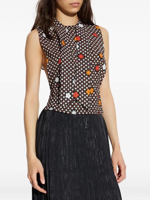 MM6 Maison Margiela floral sleeveless top - Black