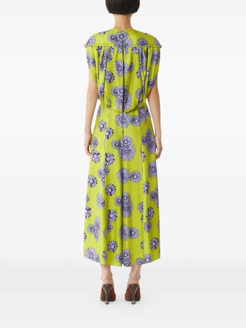 Lanvin floral-pattern sleeveless midi dress - Green