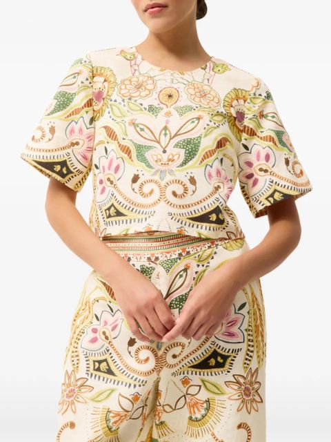 Marie Oliver Drew floral top - Neutrals