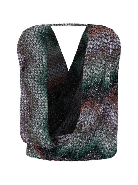 Missoni sequin-embellished zigzag top - Black - zdjęcie produktu nr 2