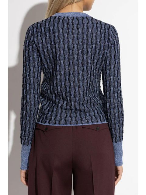 Lanvin metallic knitted cardigan - Blue