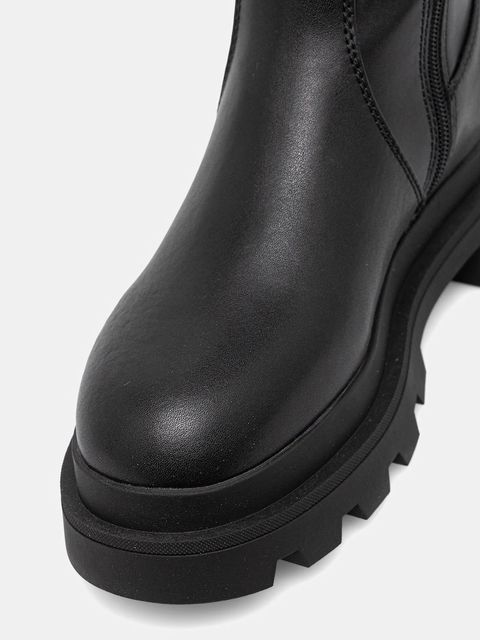 Blauer kozaki KIMMEL damskie kolor czarny na płaskim obcasie F5KIMMEL01/LEP