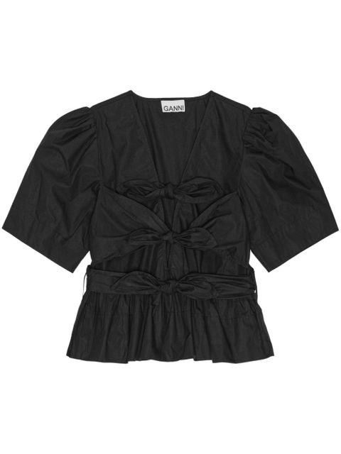 GANNI bow-detail blouse - Black - zdjęcie produktu nr 1