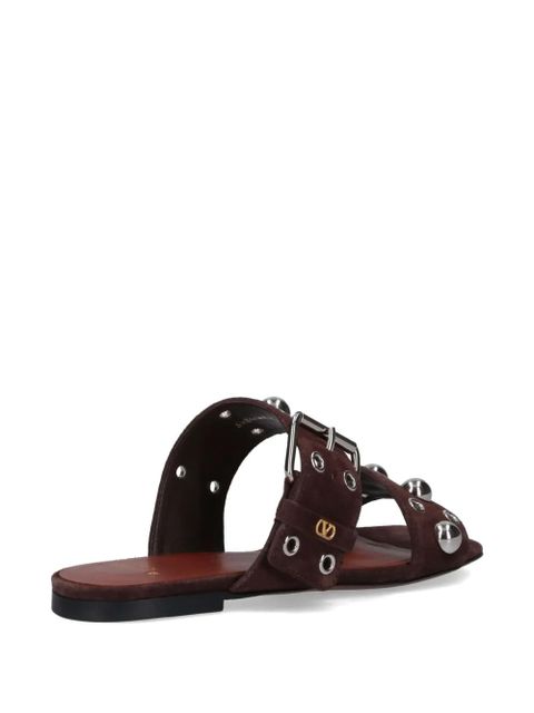 Valentino Garavani Nellcôte studs buckle sandals - Brown