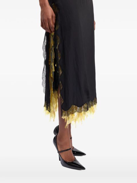 16Arlington lace-trim midi dress - Black