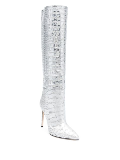 Paris Texas croc-effect knee-high boots - Silver - zdjęcie produktu nr 2