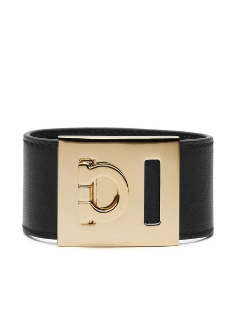 Ferragamo Gancini leather bracelet - Black - zdjęcie produktu nr 1