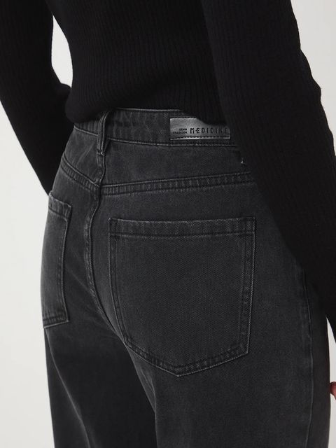 Medicine jeansy bawełniane damskie kolor czarny