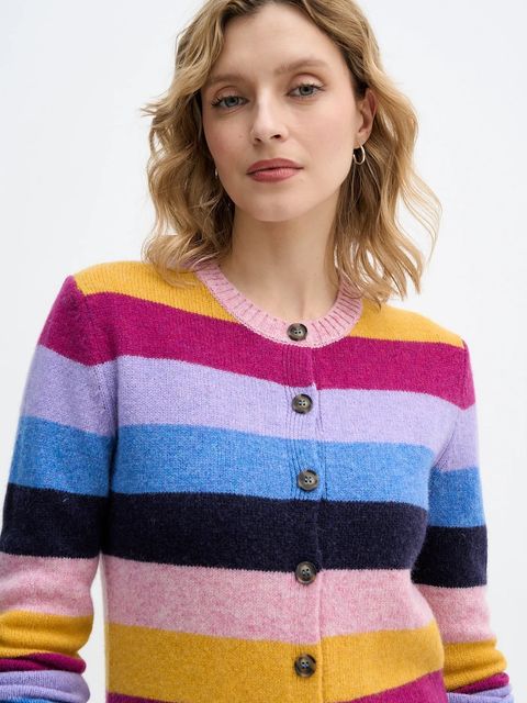 United Colors of Benetton kardigan wełniany kolor multicolor lekki 103ME5014