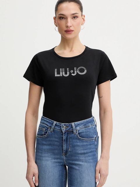 Liu Jo t-shirt bawełniany damski kolor czarny TA6056 JS923 - zdjęcie produktu nr 1