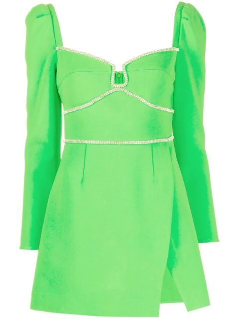 Self-Portrait rhinestone-embellished minidress - Green - zdjęcie produktu nr 1