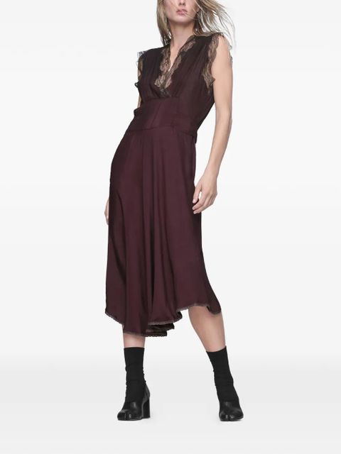 Maison Margiela lace-detail midi dress - Purple - zdjęcie produktu nr 2