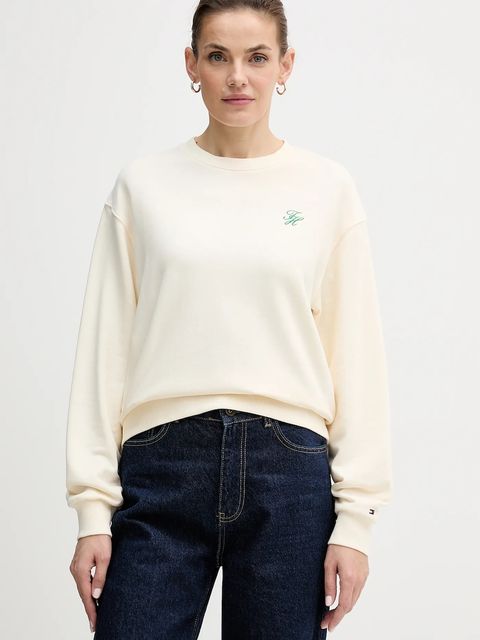 Tommy Hilfiger bluza damska kolor beżowy z aplikacją WW0WW49418 - zdjęcie produktu nr 1