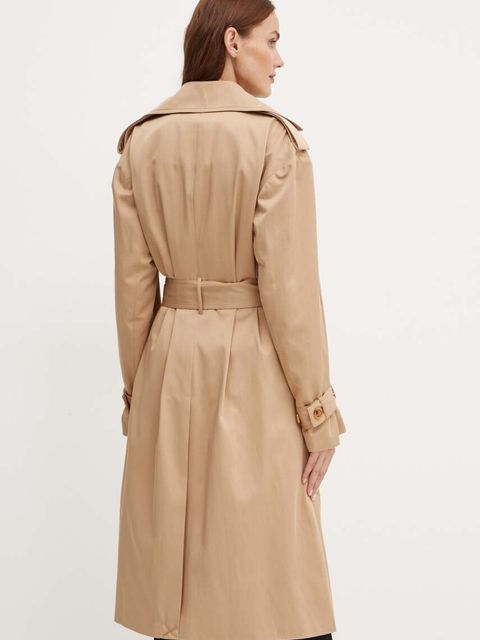 Bardot trencz HALLE damski kolor beżowy przejściowy dwurzędowy 59399JB