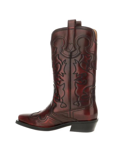 GANNI panelled western boots - Brown
