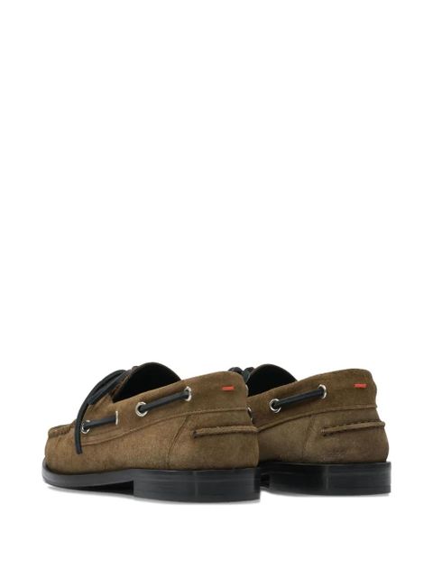 Aeyde Harris suede leather lace-up loafers - Brown