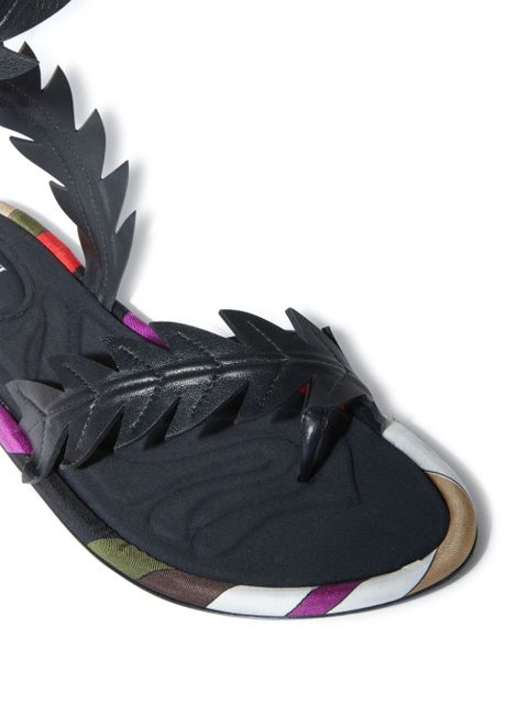 PUCCI Edera leather flat sandals - Black - zdjęcie produktu nr 2