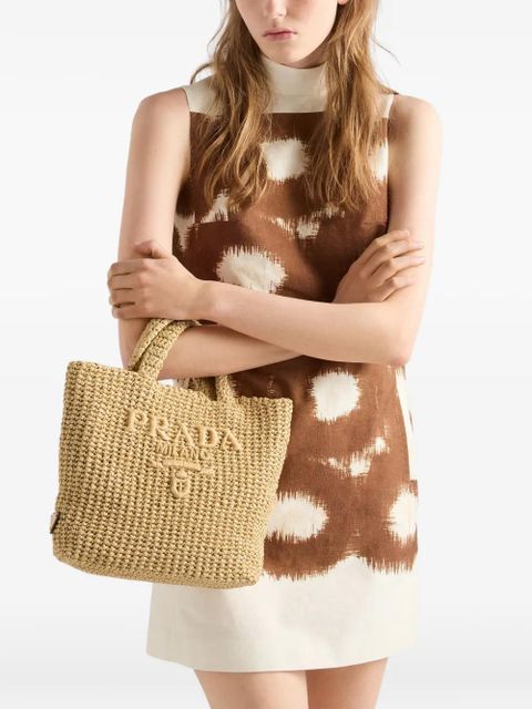 Prada small crochet tote bag - Neutrals - zdjęcie produktu nr 2