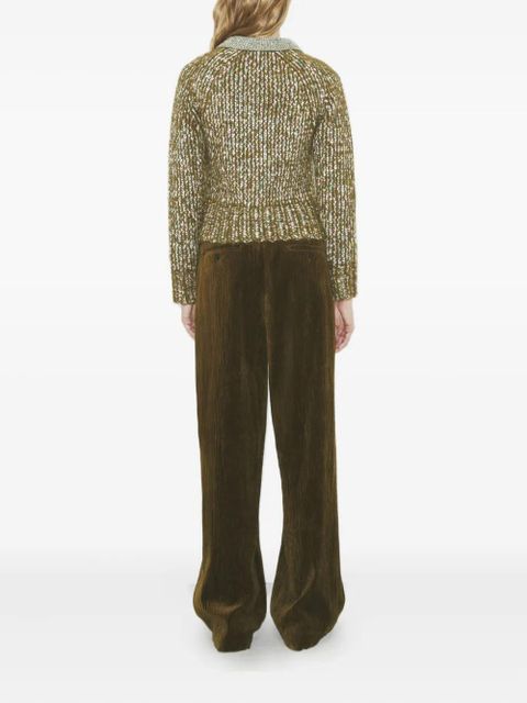 Tory Burch contrasting-collar sweater - Green - zdjęcie produktu nr 2