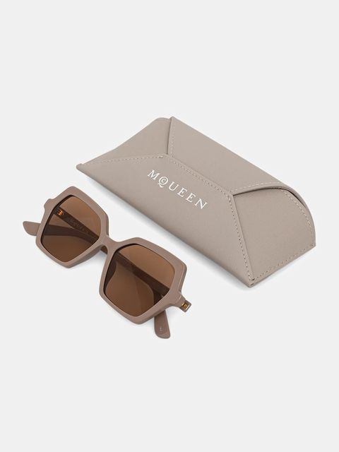 Alexander McQueen okulary przeciwsłoneczne damskie kolor beżowy AM0537S