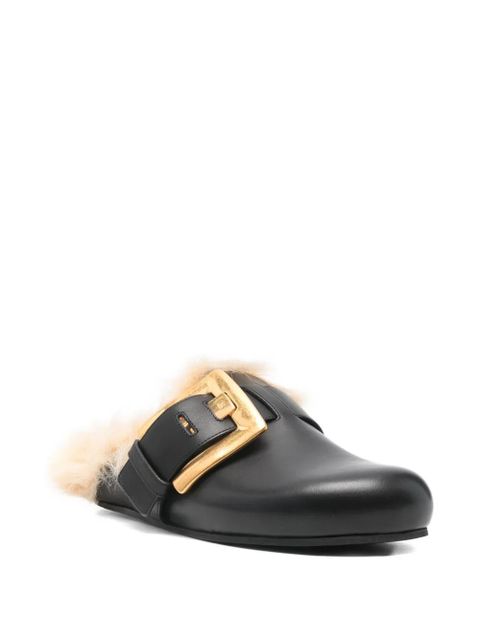 Balmain buckle-detail leather mules - Black - zdjęcie produktu nr 2