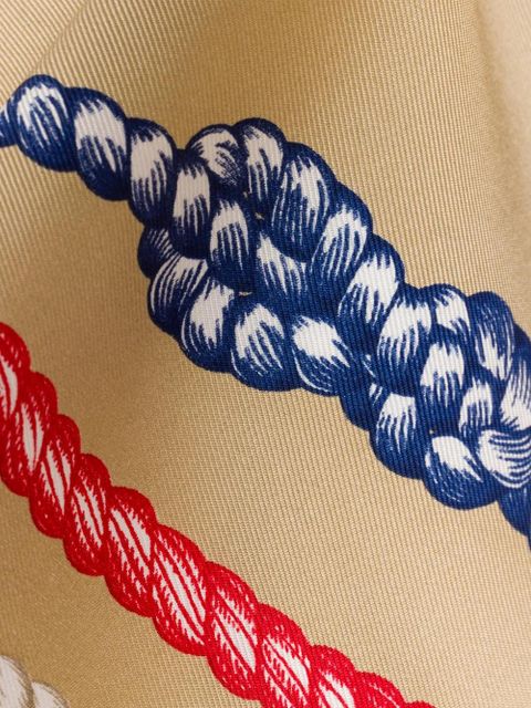 Prada printed silk twill skinny scarf - Neutrals