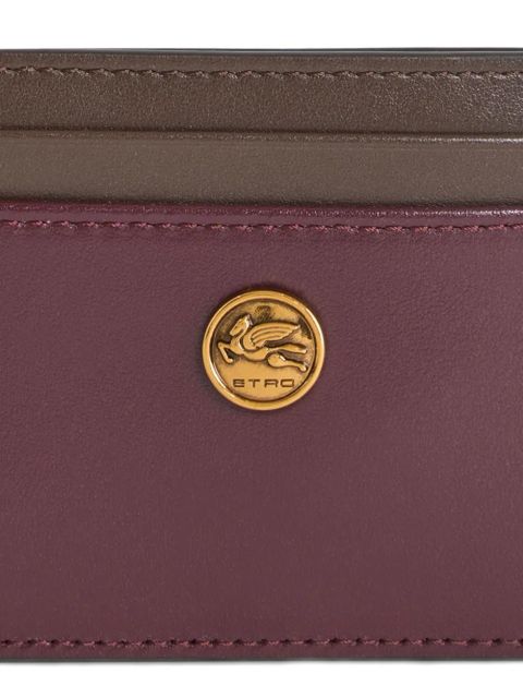 ETRO two-tone leather card holder - Red