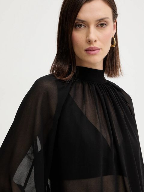 Guess bluzka AUDRINE damska kolor czarny wzorzysta W5BH84 W3022