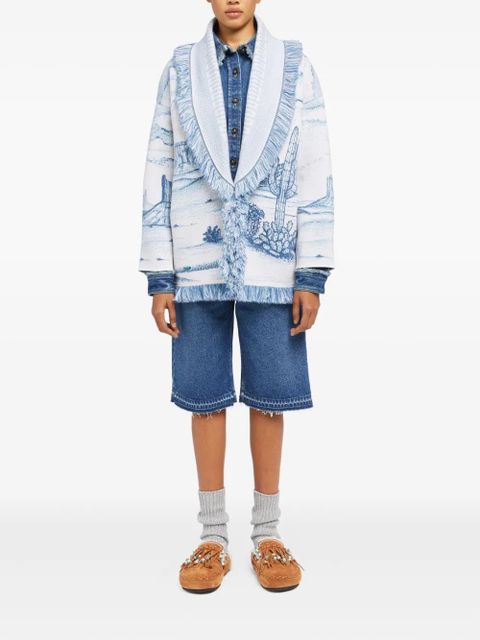 Alanui Silent Rider fringed cardigan - Blue