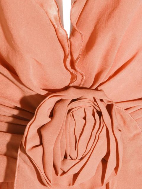 Blumarine floral-appliqué ruffled maxi dress - Pink