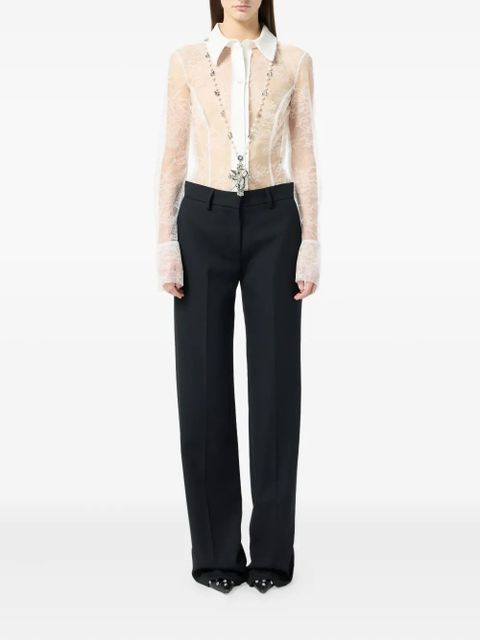 Blumarine lace-panelled shirt - White