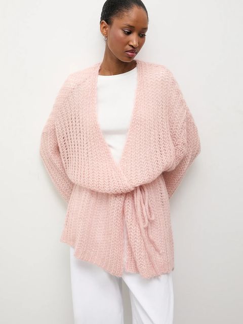 Answear.LAB kardigan z dodatkiem wełny damski kolor różowy lekki - zdjęcie produktu nr 1