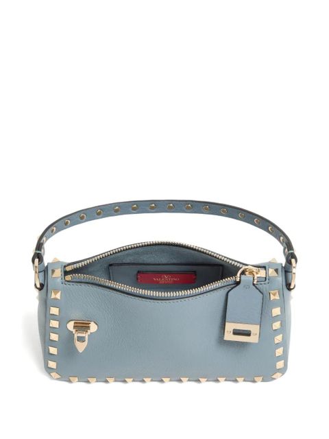 Valentino Garavani small Rockstud grained shoulder bag - Blue