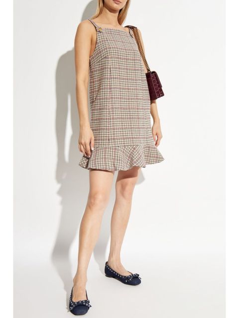 GANNI sleeveless checked minidress - Neutrals - zdjęcie produktu nr 2