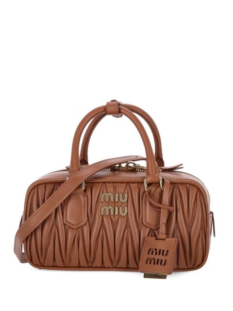 Miu Miu Arcadie matelassé top-handle tote bag - Brown - zdjęcie produktu nr 1