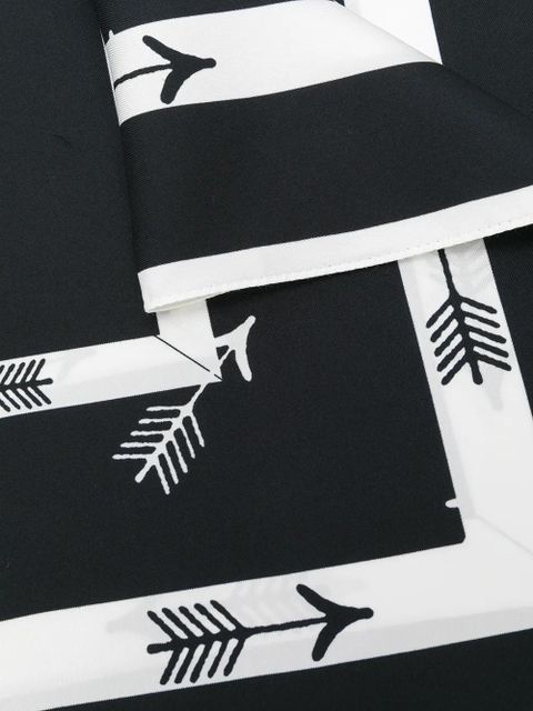 Self-Portrait logo-detail scarf - Black