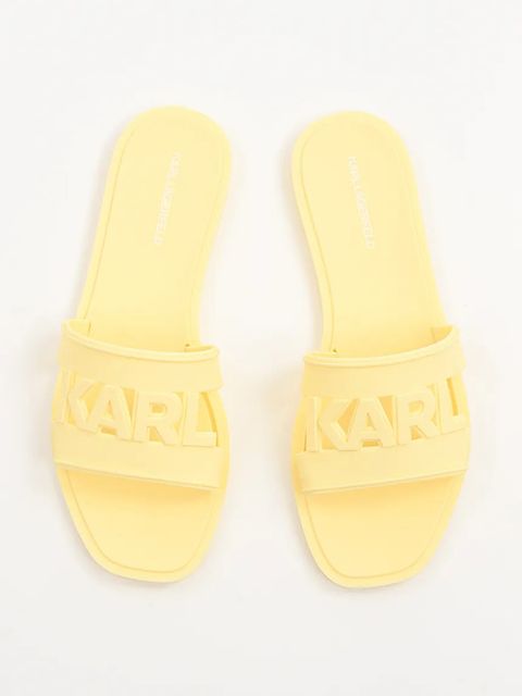 Karl Lagerfeld klapki JELLY damskie kolor żółty KL80005T