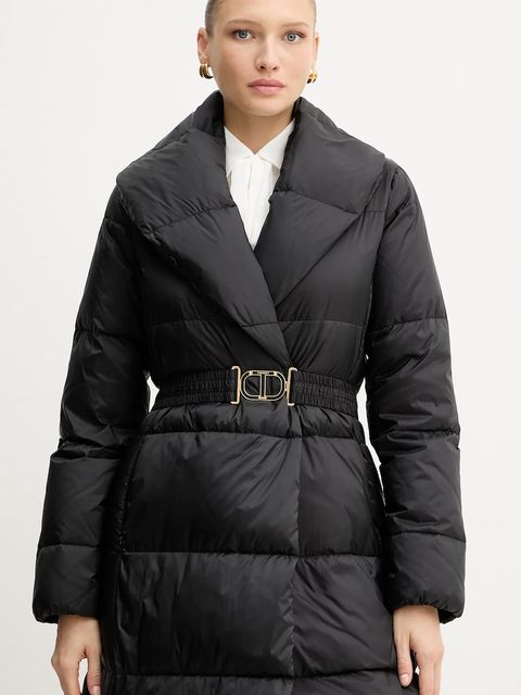 Twinset kurtka puchowa kolor czarny zimowa 252TT2050