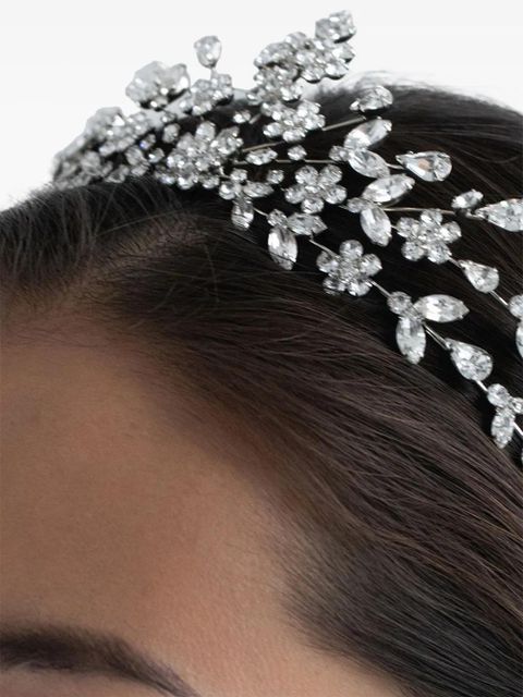 Jennifer Behr Miriam crystal-embellished tiara headband - Silver