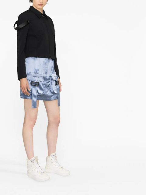 FENDI cargo pockets satin mini skirt - Blue