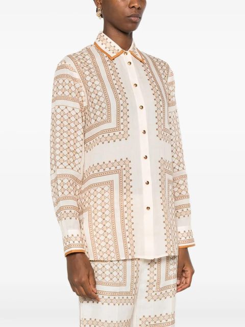 ZIMMERMANN geometric-print buttoned shirt - Neutrals
