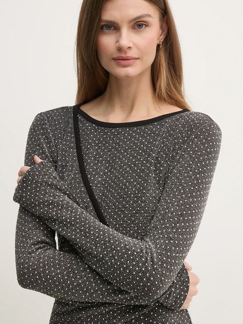 DIANE VON FURSTENBERG sukienka kolor szary maxi rozkloszowana DVFDW4S011