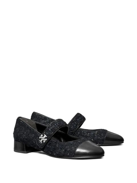 Tory Burch tweed cap-toe ballet flats - Blue